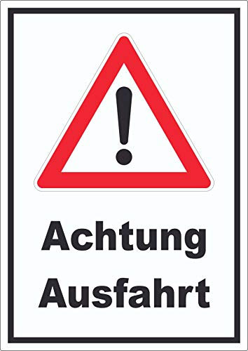 Achtung Ausfahrt Symbol Aufkleber A2 (420x594mm)