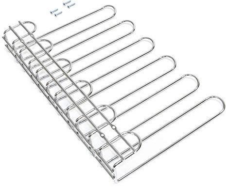 Emuca - Support pour Verres à vin à 5 Lignes pour Meubles, Porte-Verres pour Étagères ou Bars, 320 mm, Acier, Finition chromée