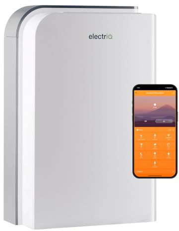 electriQ Platinum 10L Low Temp Smart Desiccant Dehumidifier with Built-In Heater | Smart Humidity Control, Laundry Mode & HEPA Filter Air Purifier for Homes, Bedrooms, Garages and Cold Spaces