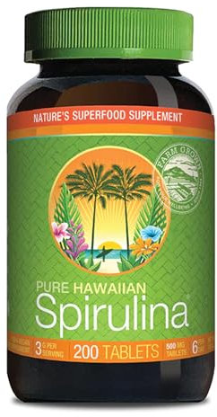 Nutrex Hawaii, Pure Hawaiian Spirulina, 500 mg, 200 Compresse Vegane, Testato in Laboratorio, Senza Glutine, Senza Soia, Vegetariano