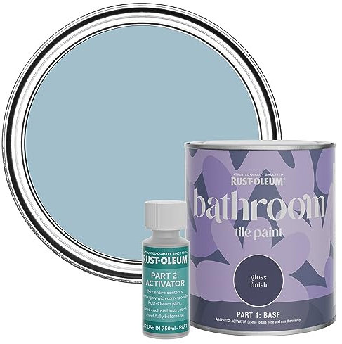 Rust-Oleum Blue Water-Resistant Bathroom Tile Paint in Gloss Finish - Nan's Best China 750ml