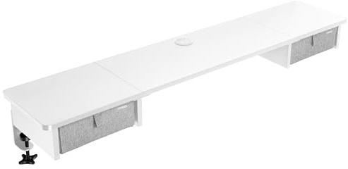 Duronic DD2 WE Schreibtischaufsatz für 2 Monitore, 120 x 25 x 11,5cm