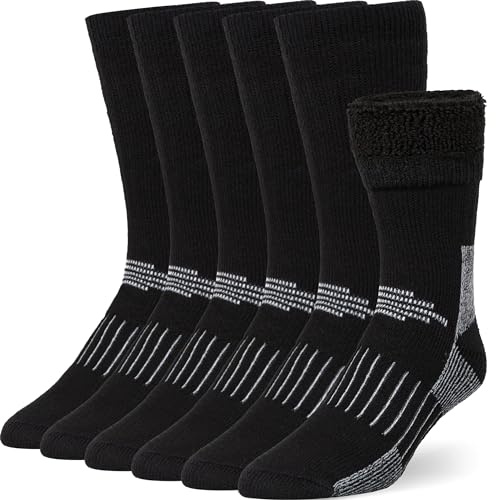 Buttons & Pleats Premium Merino Wool Hiking Socks Outdoor Trail Crew Socks Black ML