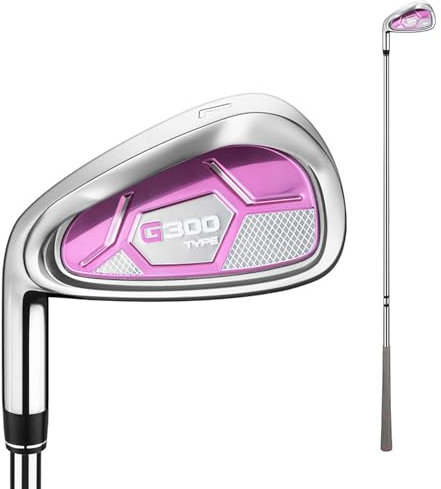 Damen-Golf-Einzelschläger, Linkshänder-Golfeisen, Schaft aus Edelstahl/Graphit, Design mit niedrigem Schwerpunkt, breite Schlagfläche, for Anfänger (Size : Steel Rod)