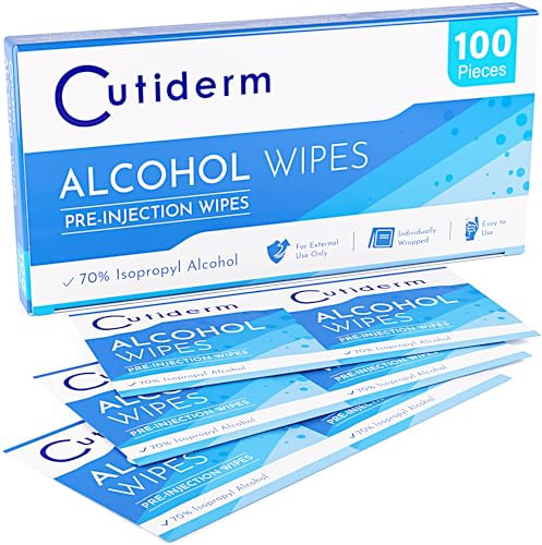 Cutiderm Pre-Injection Alcohol Wipes/Swabs Box of 100 Sachets