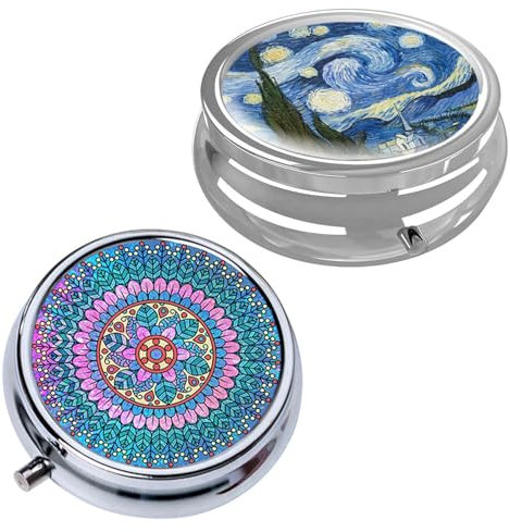 Portapillole Da 2 Pezzi Con 3 Scomparti, Portapillole Rotondo In Metallo, Portapillole Impermeabile, Portapillole Ermetico, Portapillole Portatile