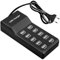 Chargeur USB 10 Ports 50W 5V Chargeur USB Multiple 10 Ports Hub Station de Charge Rapide pour Téléphones Mobiles, Tablettes, Consoles de Jeux (Prise EU)