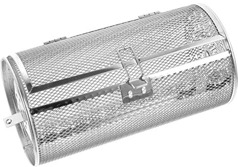 KONTONTY Cestello per Griglia Girevole in Acciaio Resistente 140x250 Mm per Girarrosto Sportello, Supporto per Barbecue e Forno da Cucina, Gabbia Rotante a 360° per Tostare Noci e Castagne