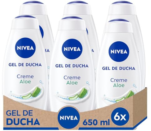 NIVEA Creme Aloe - Gel de Ducha Hidratante - Sensación de Piel Sana, Suave y Cuidada - Con Vitamina C y E, Aceites Naturales y Aroma a Aloe Vera - Con pH neutro - Todo Tipo de Piel - 650 ml