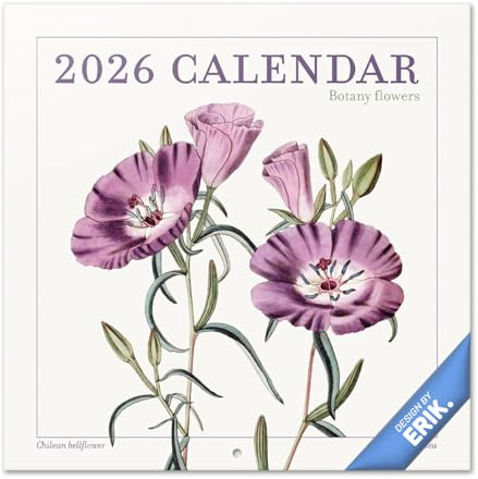 Grupo Erik Calendario 2026 pared Flores - Almanaque pared 2026 : Planificador mensual Con espacio para Anotar, Ilustraciones y Fácil de colgar (30x30cm)