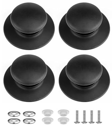Btgghytr Set di 4 pomelli per coperchi di pentole in materiali robusti, facili da installare, sostituzioni per varie coperture di pentole