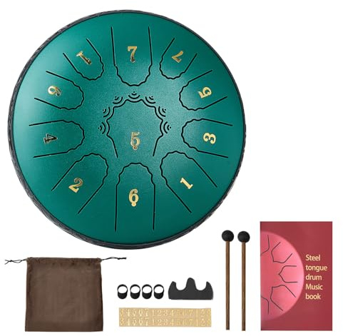 VEVOR Tambor de Mano Tambor Handpan en Menor con Mazos, Instrumento de Percusión con Bolsa de Transporte para Yoga, Meditación, Educación Musical de Principiantes, Dorado (165 mm)