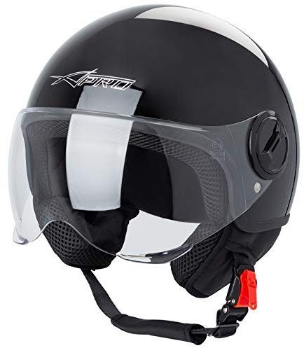 Motorradhelm Motorrad Roller Jet Helm Demi Avio Viser Homologiert SonicMoto Schwarz S