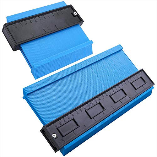 2 Pezzi Contour Duplicator Gauge,5/10 Pollici Professionale per la Misurazione del Profilo Strumento di Misura irregolare Profile misuratore Calibro contorno Larghezza(blu)