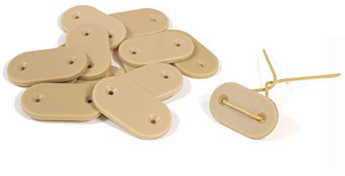 Simon & Co -Lot de 26- Fixation pour canisse et Brise-Vue - Couleur Bambou - avec Fil résistant - en Bonus Une Petite étiquette en Bamboo pour étiqueter Vos Plantes !