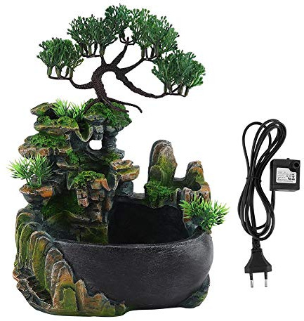 Cascata da tavolo Fontana Cascata Zen Meditation Cascata piccola cascata rocciosa interna per decorazione scrivania Spina UE 220v