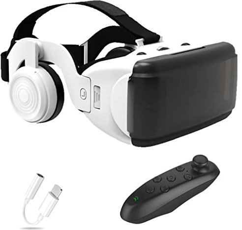 Gafas de Realidad Virtual, 3D VR Gafas con Controlador Bluetooth para Juegos Visión Panorámico VR Glasses para iPhone 13 Pro Max/13 Pro/13/12/11, para Samsung Galaxy S21, Huawei, Xiaomi