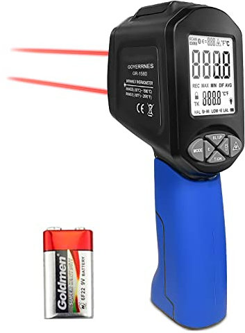Infrarot-Thermometer Pistole(Nicht für Menschen) Berührungslose Digitales Thermometer mit APP Connect Funktion【NICHT für Mensch】 (GR-1580(Blau))