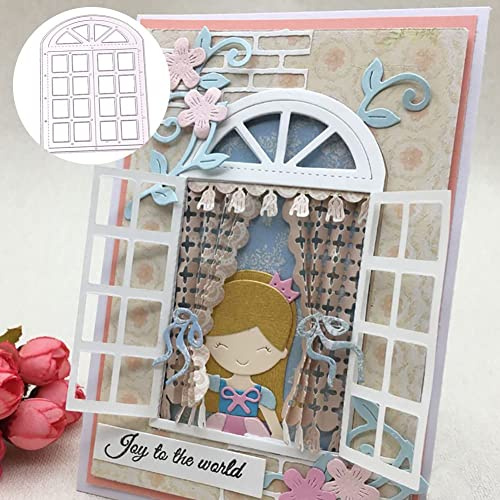 Gowxs Troqueles de corte para marco de ventana para hacer tarjetas, plantillas de corte para manualidades, álbumes de recortes, álbumes de fotos, troqueles decorativos de papel para hacer tarjetas