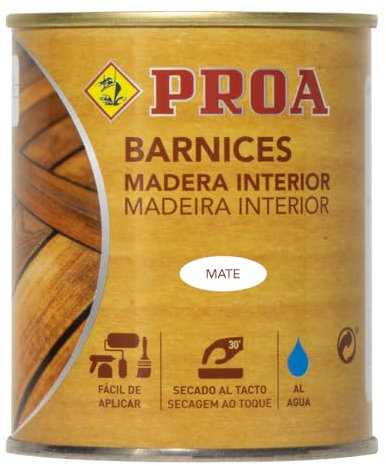 Barniz mate al agua interior. Transparente. 750 ML. Barniz Chalk Paint. Proa.