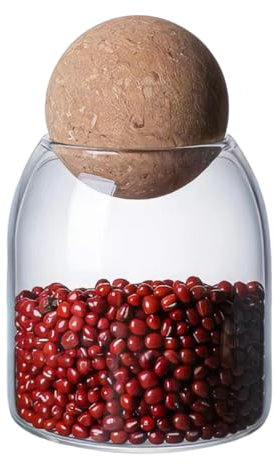 HIKPACKER Bote Cristal Hermetico,500ml Tarros de Cristal con Tapa de Corcho,Botes Hermeticos Cocina,Bote Cristal con Tapa para Saborizantes, Caramelos, Especias, Frijoles, Galletas, Medicinas