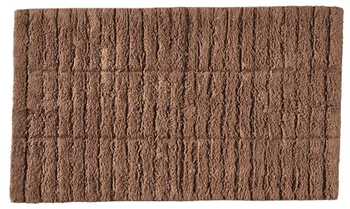 Zone Denmark Tiles Badematte, Badteppich rutschfest, Duschvorleger fürs Badezimmer aus 100% Baumwolle, Waschbar, 80 x 50 cm, Terracotta