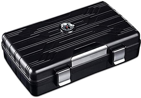 Humidor da viaggio for sigari impermeabile for scatola di sigari for 10 sigari - Igrometro e umidificatore integrati /700/728 (Color : A)