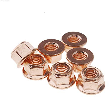 OTOTEC Tuercas del Colector de Escape del Coche Tuerca de Cabeza M8 Herramientas de Autobloqueo de Cobre Hexagonal