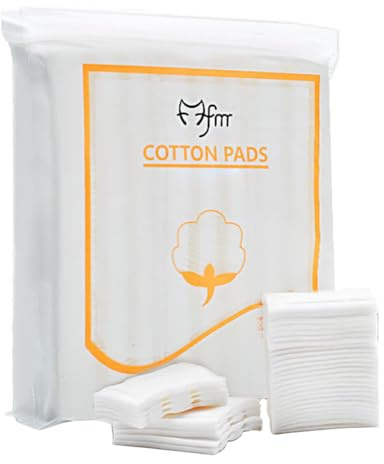 222Pcs White Square Facial Cotton Pads Disposable Lip Eye Makeup Remover Pads Soft Lint-Free Double-Side Triple Layered Cosmetic Cotton Pads for Face Toner Nail Polish