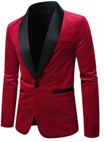 Cexiakong Abito da uomo con paillette, slim fit, giacca da uomo con brillantini, alla moda, costume da host, in oro, argento, elegante, blazer, cappotto, outwear con paillette, giacca di carnevale,