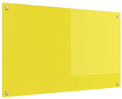 vidaXL Küchenrückwand Gelb 100 x 60 cm Gehärtetes Glas, Moderne Küchenrückwand, langlebiger hitzebeständiger Glas-Schutz, schlankes Upgrade für den Kochbereich, minimalistisches Schutzpanel