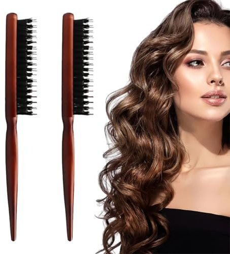 2 piezas cepillo de pelo, peine de cerdas de jabalí, peine de cerdas, adecuado para rizar y peinar el cabello (23 * 2.7 * 1.5 cm)