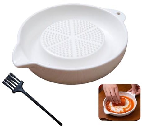 Grattugia per zenzero in ceramica, grattugia in ceramica, disco per macinare, disco circolare per grattugiare in porcellana, grattugia per aglio con spazzola Adatto per grattugiare aglio, zenzero, noc