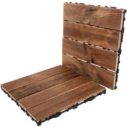 Homoyoyo 2 Pezzi Piastrelle in Massello Antipolvere Pavimentazione Interbloccante per Balcone Terrazzo Giardino Resistente alle Intemperie