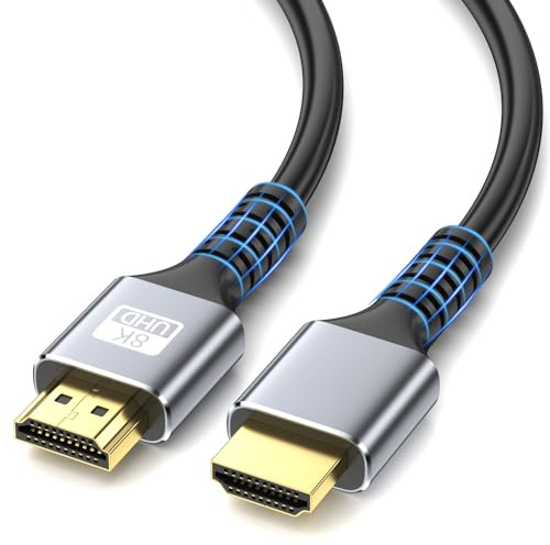 looyotul 8k Hdmi Cable 6.6ft Ultra High Speed HDMI Cable 8K@60Hz/4K@120Hz 48gbps Gold Plated Connector 3D eARC Ethernet HDMI Cord for HDTV Monitor Laptop Roku TV Xbox PS4/PS5(Silvery)