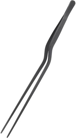 QUARKZMAN kökspincett rostfritt stål 25 cm livsmedelstång svart