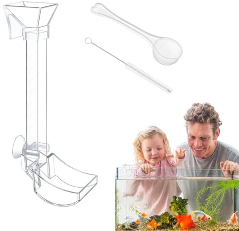 Tubo de alimentación de Peces, Canal de alimentación Transparente para acuarios, Bandeja de Platos Transparente, Kit de Accesorios de camarones, de Entrega de Alimentos controlado, estación de