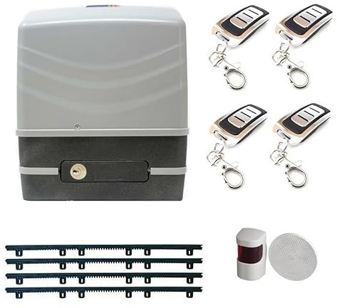 Professionellt komplett kit VDS SIMPLY skjutdörrsmotor för dörrar upp till 600 kg + 4 fjärrkontroller + spegelfotocell + 4 mtrs nylon dragkedja med skruvar