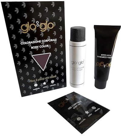 Glo Glo - Colorazione Corporale, Tinge Qualsiasi Parte Del Corpo, DURATA: 40 LAVAGGI, Lunga Tenuta, Nessuna Irritazione, Senza Ammoniaca, Castano Viola