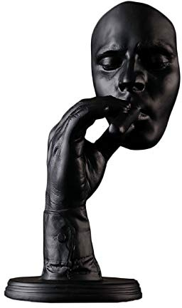 SMRTHMRT Abstract Man Faces Sculptures,Creative Face Statue and Figurine for Home Office Decoration,Exquisite Resin Artworks (Black)
