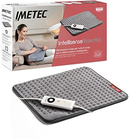 Imetec Intellisense Essential, Termoforo Multiuso, Cuscino Termico, 40x35 cm, Tessuto Anallergico, 5 temperature, Electro Block di sicurezza, Lavabile in lavatrice
