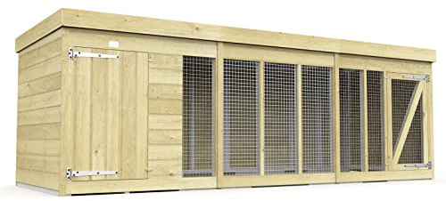 12x4 Dog Kennel And Run Pressure Treated Tanalised (4ft Height)