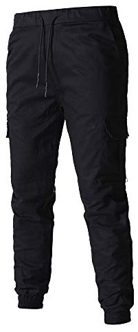 MILAX Cargo Joggers Mens Casual Lounge Walking Drawstring Pants Cargos Men Comfortable Soft Casual Trousers Loose Fit Summer Pants Loungewear Pants with Pockets Black