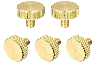 uxcell Knurled Thumb Screws, M4x6mm Flat Bolts Grip Knobs Fasteners 5Pcs