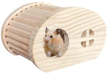 zwxqe Casetta per criceti | Casa per criceti in legno | Habitat per criceti in legno, casetta giocattolo per criceti, piccoli animali, criceti domestici habitat, criceti, topi gerbilli, casa in legno