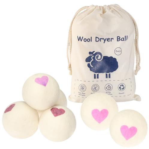 Wool Tumble Dryer Balls for Laundry UK Reusable 100% New Zealand Wool Natural Organic Fabric Softener Reduce Drying Time, Noise, Wrinkles & Static Cling