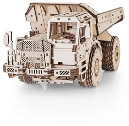 EWA Eco-Wood-Art MOAZ-75053 3D Wooden Puzzle, 538 Pieces, 14+ Years, 13.23x6.06 Inches, Construction Vehicle Theme, Wood