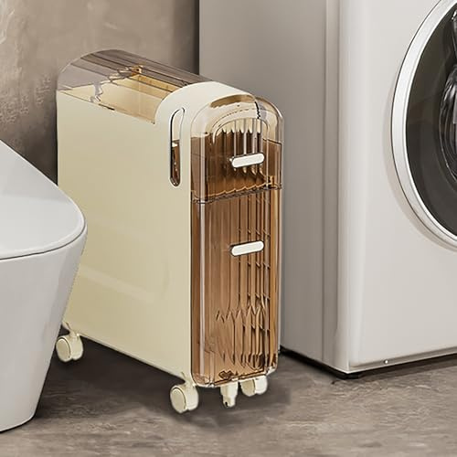 Carrello portaoggetti da bagno con ruote, organizer salvaspazio per articoli da toeletta, armadio versatile per carta igienica e oggetti essenziali per il bagno