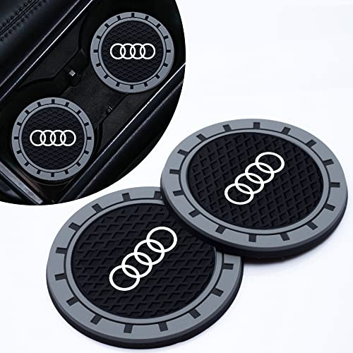 2 Pcs Car Cup Holder Coaster Fit A1 A3 RS3 A4 A5 A6 A7 RS7 A8 Q3 Q5 Q7 R8 S Series,Insert Coaster for Car,Anti Slip Car for Car Interior Accessories,Black