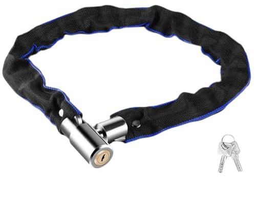 Laikoutd Candado De Cadena para Bicicleta Carretera Seguridad Antirrobo Largo con 2 Llaves para Motocicleta Y Scooter Cadena Portátil